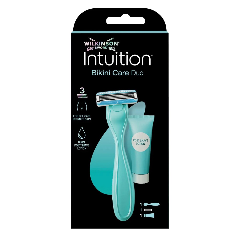 37367161777048294 Intuition Bikini Care Duo zestaw maszynka do golenia z 3 ostrzami + kojący balsam po goleniu 40ml - obrazek 1
