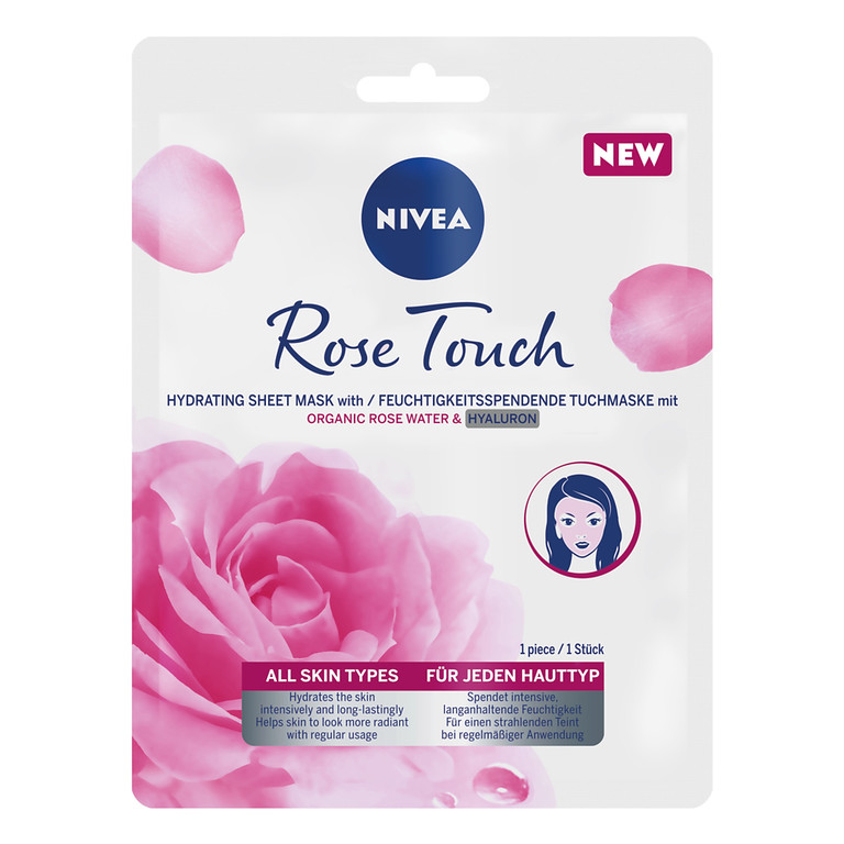 37754661634905321 Rose Touch intensywnie nawilżająca maska z organiczną wodą różaną i kwasem hialuronowym - obrazek 1