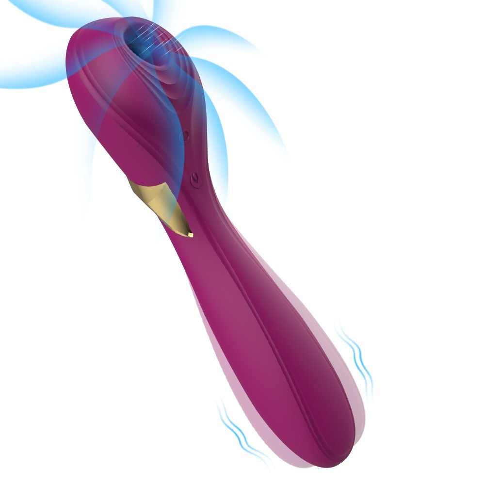 37884581664351747 Dr.Love dwustronny wibrator z 9 trybami wibracji i ssania Violet - obrazek 1