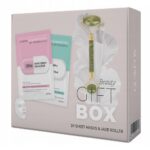 Beauty Gift Box zestaw nawilżająco-kojąca maska w płachcie 25ml + rewitalizująca maska w płachcie 25ml + roller do masażu twarzy