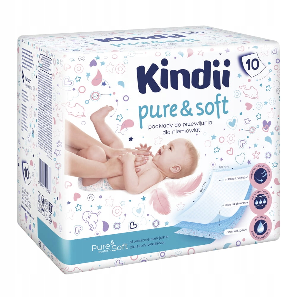 38162311616736046 Pure & Soft podkłady jednorazowe do przewijania niemowląt 10szt. - obrazek 1