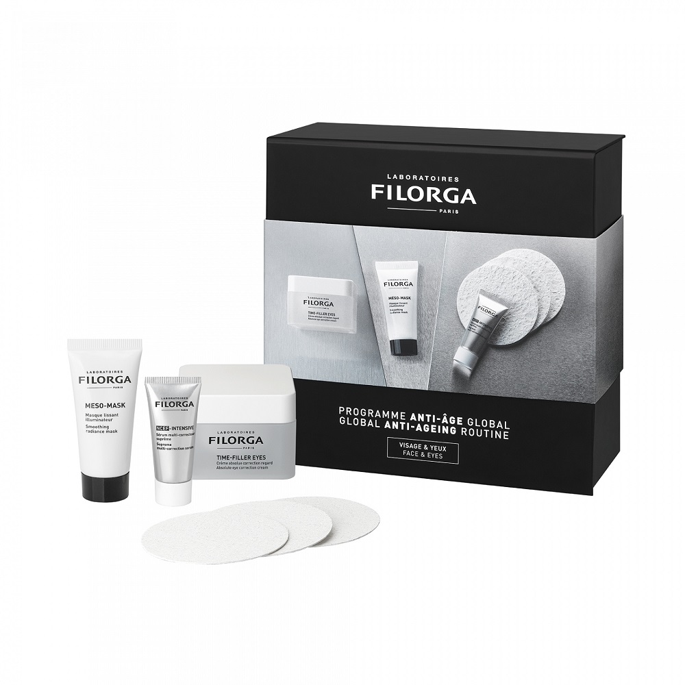 3834381681702881 Global Anti-Ageing Routine zestaw Time-Filler Eyes 15ml + NCEF-Intensive Serum 7ml + Meso-Mask 15ml + Cellulose Sponges - obrazek 1