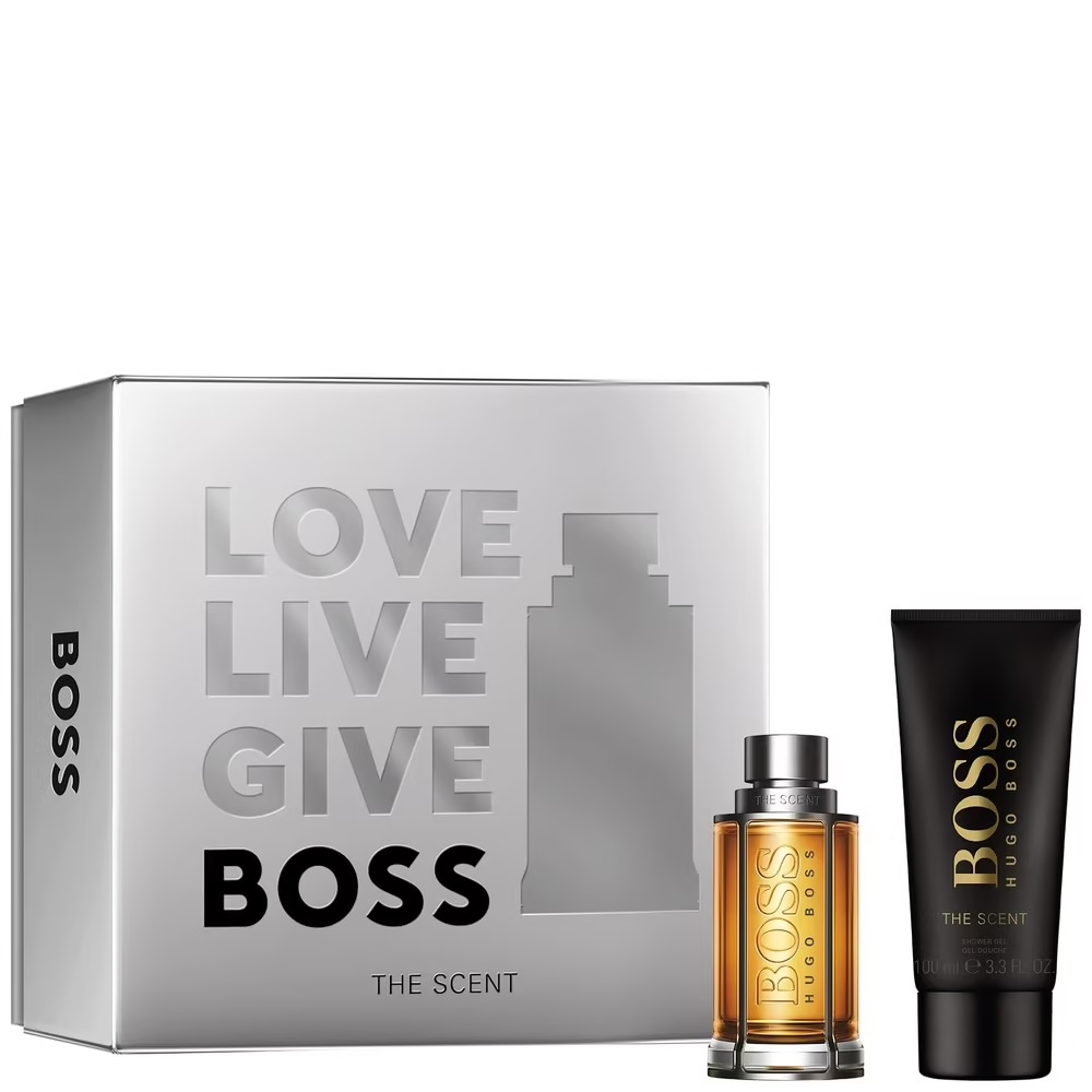38526951672120608 Boss The Scent For Man zestaw woda toaletowa spray 50ml + żel pod prysznic 100ml - obrazek 1