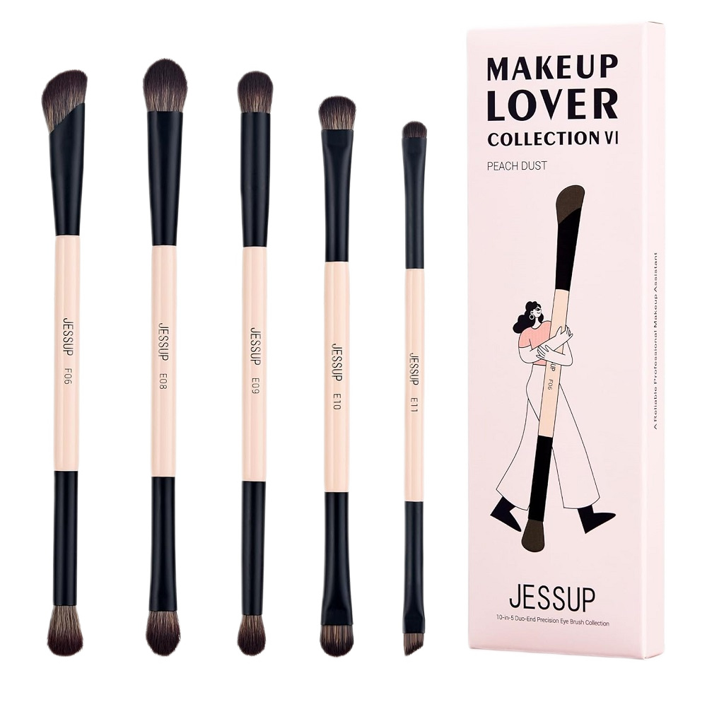 38843301745822387 10-in-5 Duo-End Brush Versatility Collection zestaw dwustronnych pędzli do makijażu Peach Dust 5szt. - obrazek 1