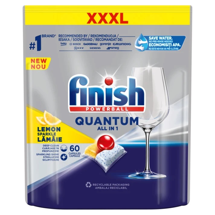 39094851659512690 Quantum All in 1 kapsułki do zmywarki Lemon 60szt - obrazek 1