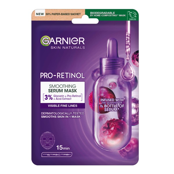 39321111725621520 Pro-Retinol wygładzająca serum-maska na tkaninie 22g - obrazek 1