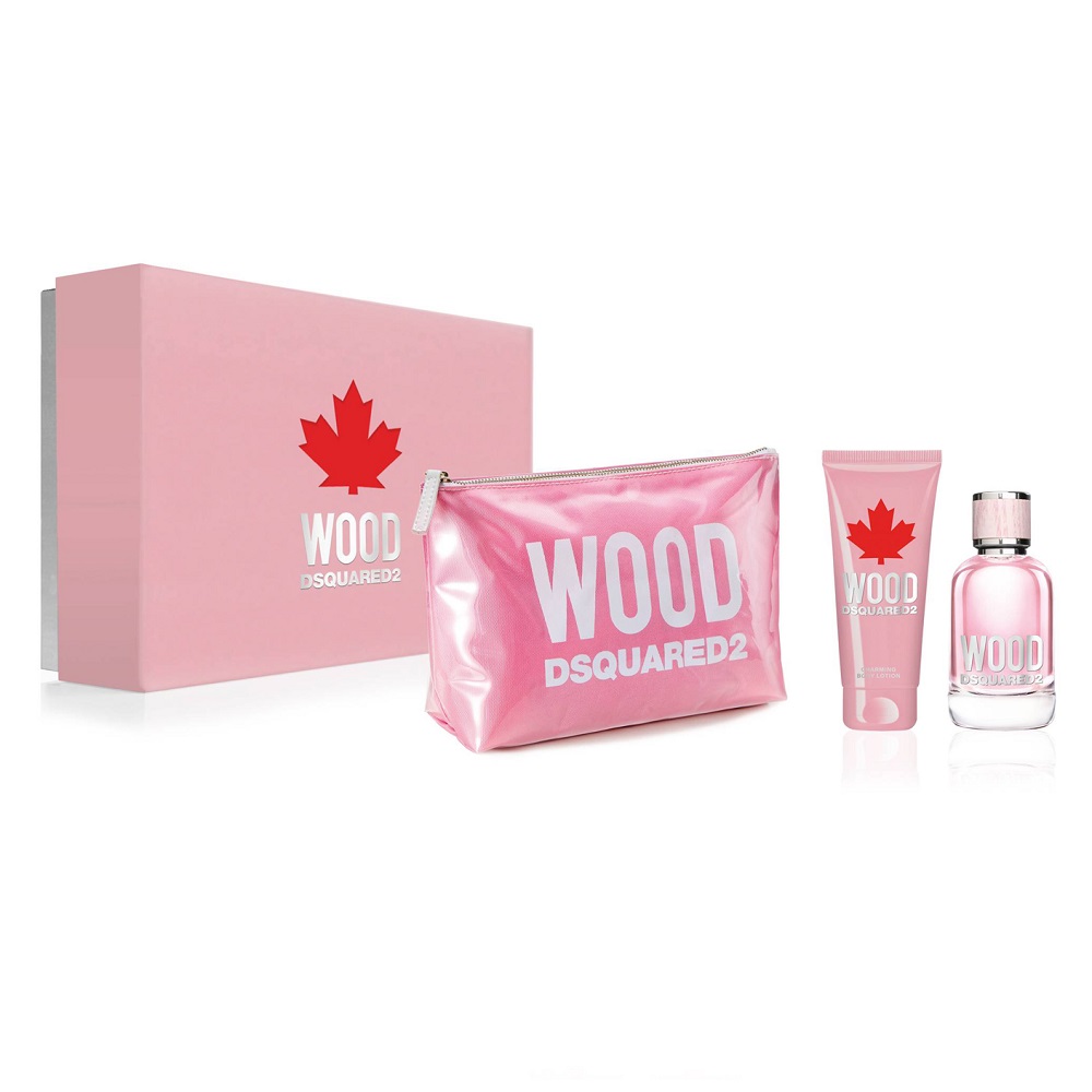 39392461701756547 Wood Pour Femme zestaw woda toaletowa spray 100ml + balsam do ciała 100ml + kosmetyczka - obrazek 1