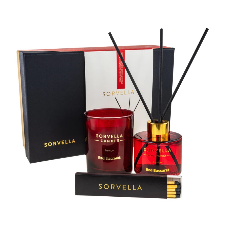 39475901730374595 Red Baccarat zestaw dyfuzor zapachowy 120ml + świeca zapachowa 170g + zapałki - obrazek 1