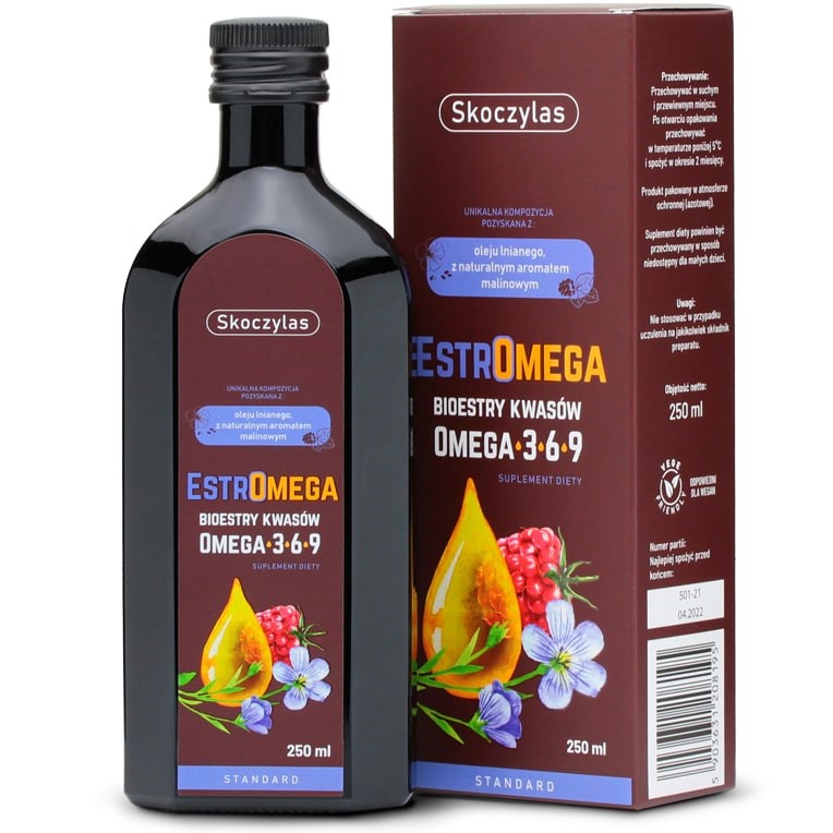 39642991742907100 EstrOmega bioestry kwasów omega 3-6-9 suplement diety w płynie 250ml - obrazek 1