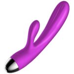 Silicone Vibrator and Pulsator wibrujący i pulsujący wibrator królik z funkcją grzania Purple