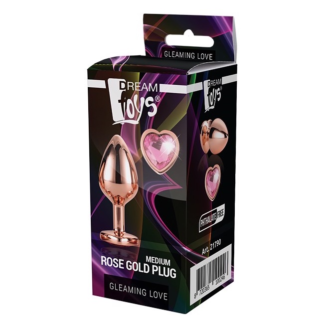 40065551692606507 Gleaming Love Rose Gold Plug korek analny Medium - obrazek 1