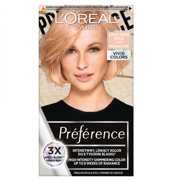40222541684931440 Preference Vivid Colors trwała farba do włosów 9.023 Light Rose Gold - obrazek 1