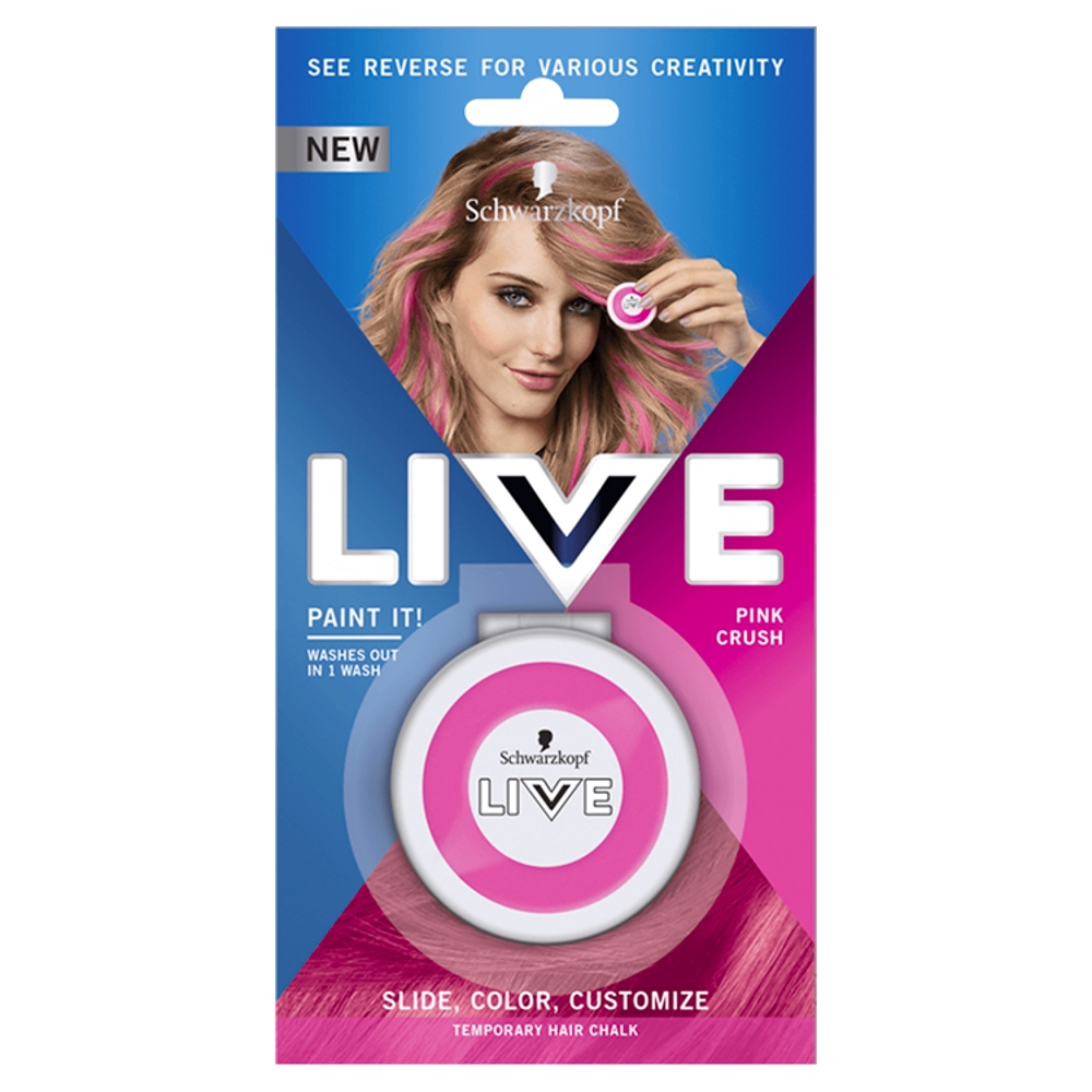 40395061684756447 Live Paint It! zmywalna kreda do włosów Pink Crush 33g - obrazek 1