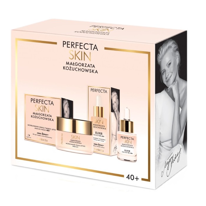 40588261761490520 Skin Małgorzata Kożuchowska 40+ zestaw modelująco-liftingujący krem na dzień i na noc 50ml + nawilżająco-wygładzający elixir pod oczy 15ml - obrazek 1