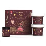 Lady Box zestaw peeling do ciała 200ml + sól do kąpieli 200ml + świeca sojowa 100ml