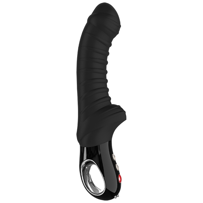 40619271615213458 Tiger Black Line żebrowany wibrator z wypustką - obrazek 1
