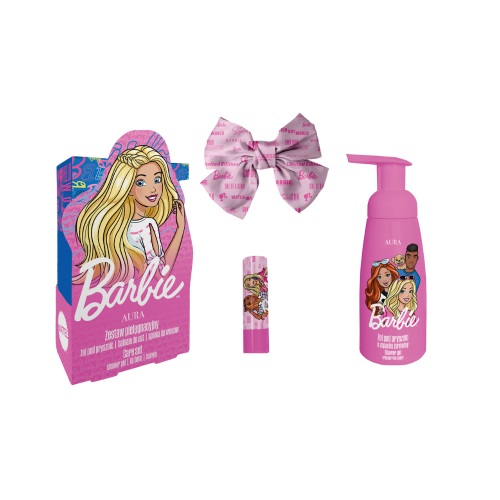40955691762429755 Barbie zestaw żel pod prysznic 300ml + balsam do ust 3.8g + spinka do włosów - obrazek 1
