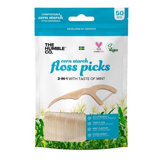 41051051571988054 Natural Dental Floss Picks nicio-wykałaczki 50szt - obrazek 1