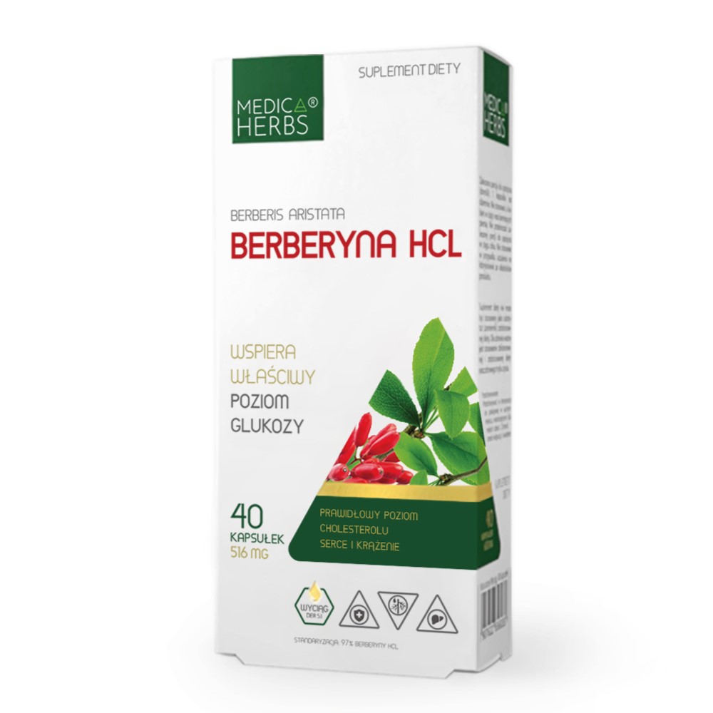 41204131746786569 Berberyna HCL suplement diety 40 kapsułek - obrazek 1
