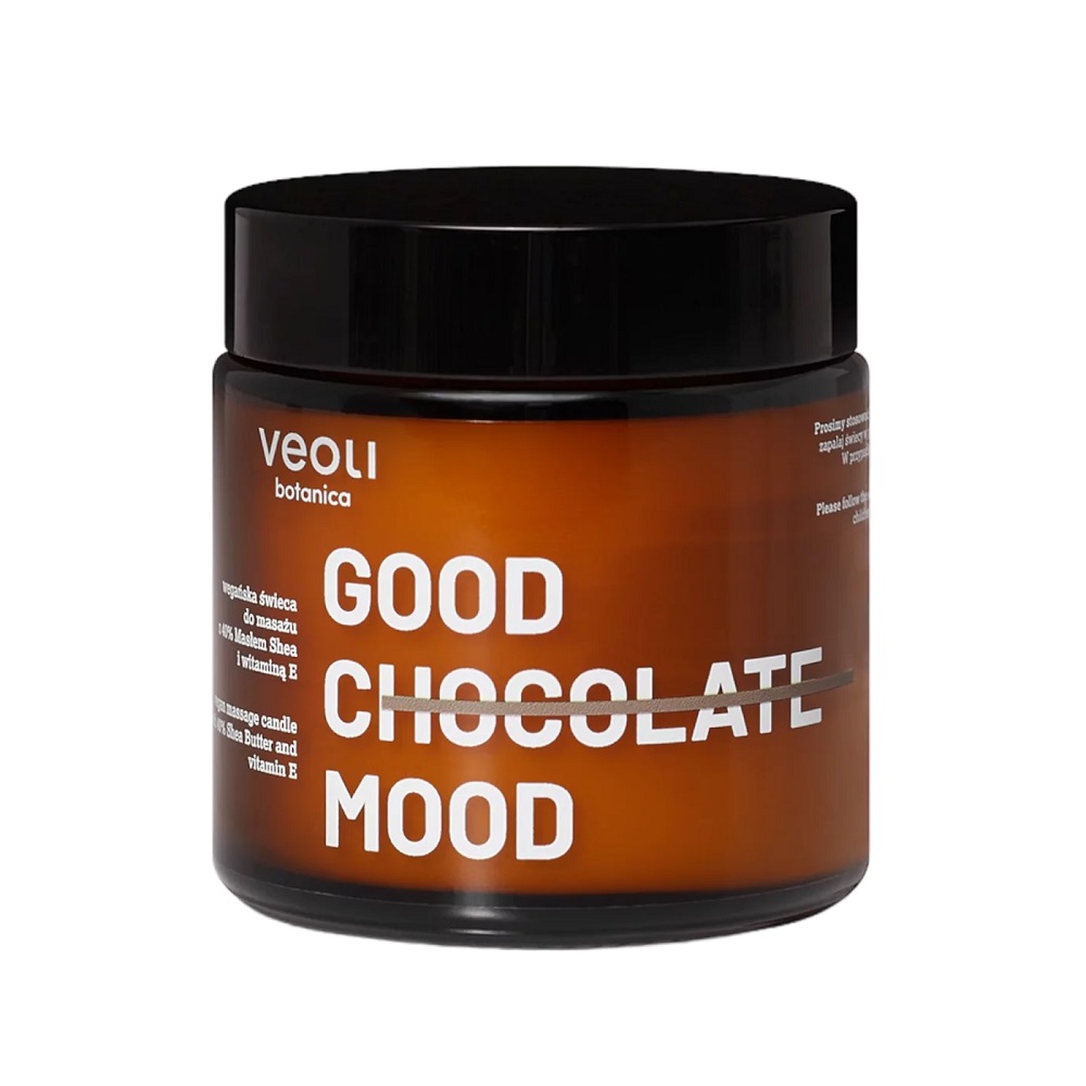 41328671739523607 Good Chocolate Mood wegańska świeca do masażu z 40% masłem Shea i Witaminą E 100ml - obrazek 1