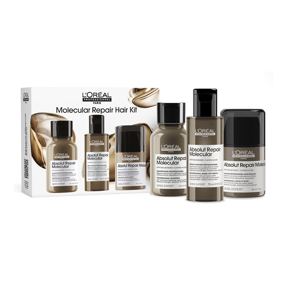 41437941778166485 Serie Expert Absolut Repair Molecular zestaw szampon 100ml + serum 75ml + krem 50ml - obrazek 1