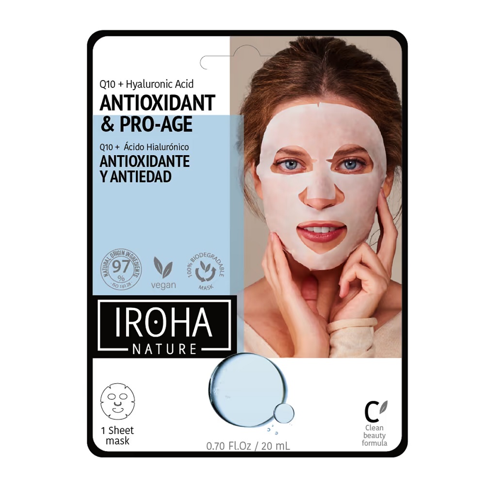 4143841667828775 Antioxidant & Pro-Age Tissue Face Mask przeciwstarzeniowa maska w płachcie z koenzymem Q10 i kwasem hialuronowym 20ml - obrazek 1