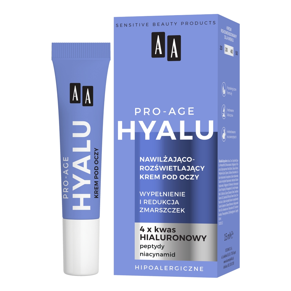 41450141681291335 Hyalu Pro-Age nawilżająco-rozświetlający krem pod oczy 15ml - obrazek 1