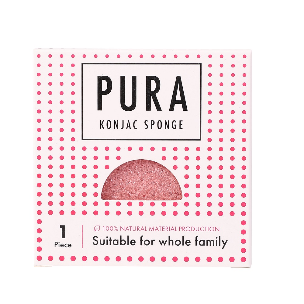 41581741756814343 Pura Konjac Sponge gąbka do mycia twarzy Pink - obrazek 1
