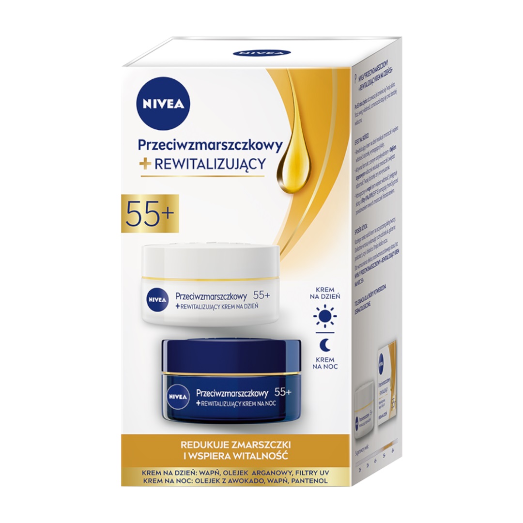 41660561700567640 2 Pack Przeciwzmarszczkowy+ Rewitalizujący krem na dzień i krem na noc 55+ 2x50ml - obrazek 1