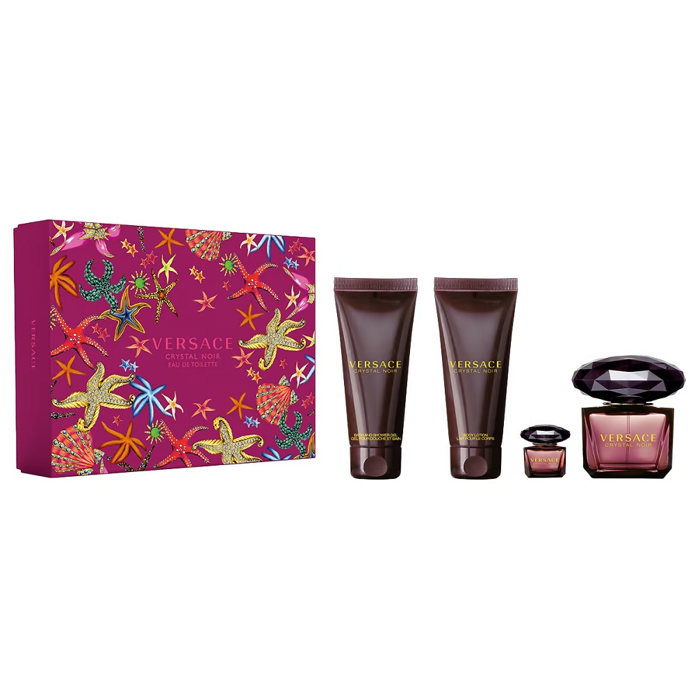41786591693573294 Crystal Noir zestaw woda toaletowa spray 90ml + miniatura wody toaletowej 5ml + żel pod prysznic 100ml + balsam do ciała 100ml - obrazek 1
