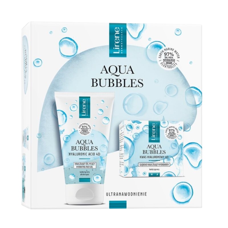 42017041699259377 Aqua Bubbles zestaw głęboko nawilżający hydrokrem 50ml + nawilżający żel myjący 150ml - obrazek 1