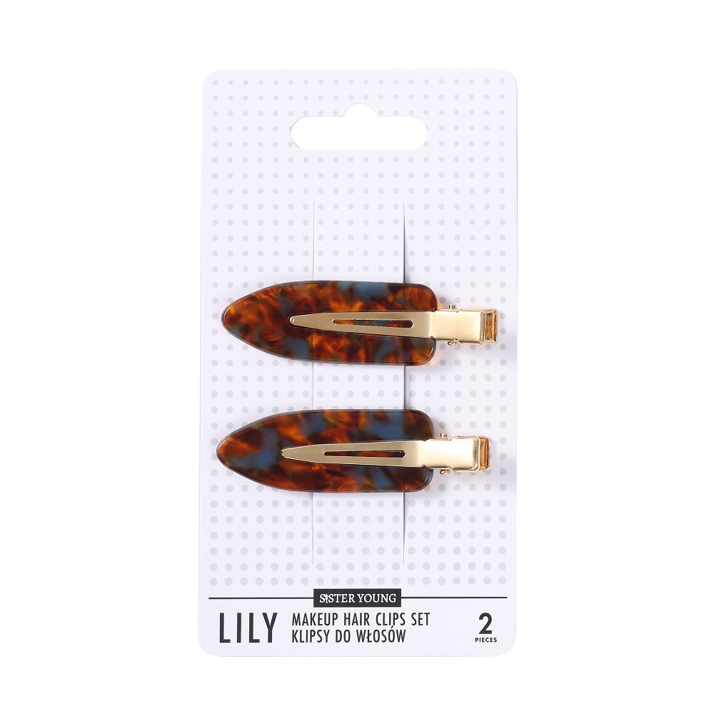 42386561756791954 Lily klipsy do włosów do makijażu Blue Coffee 2szt - obrazek 1