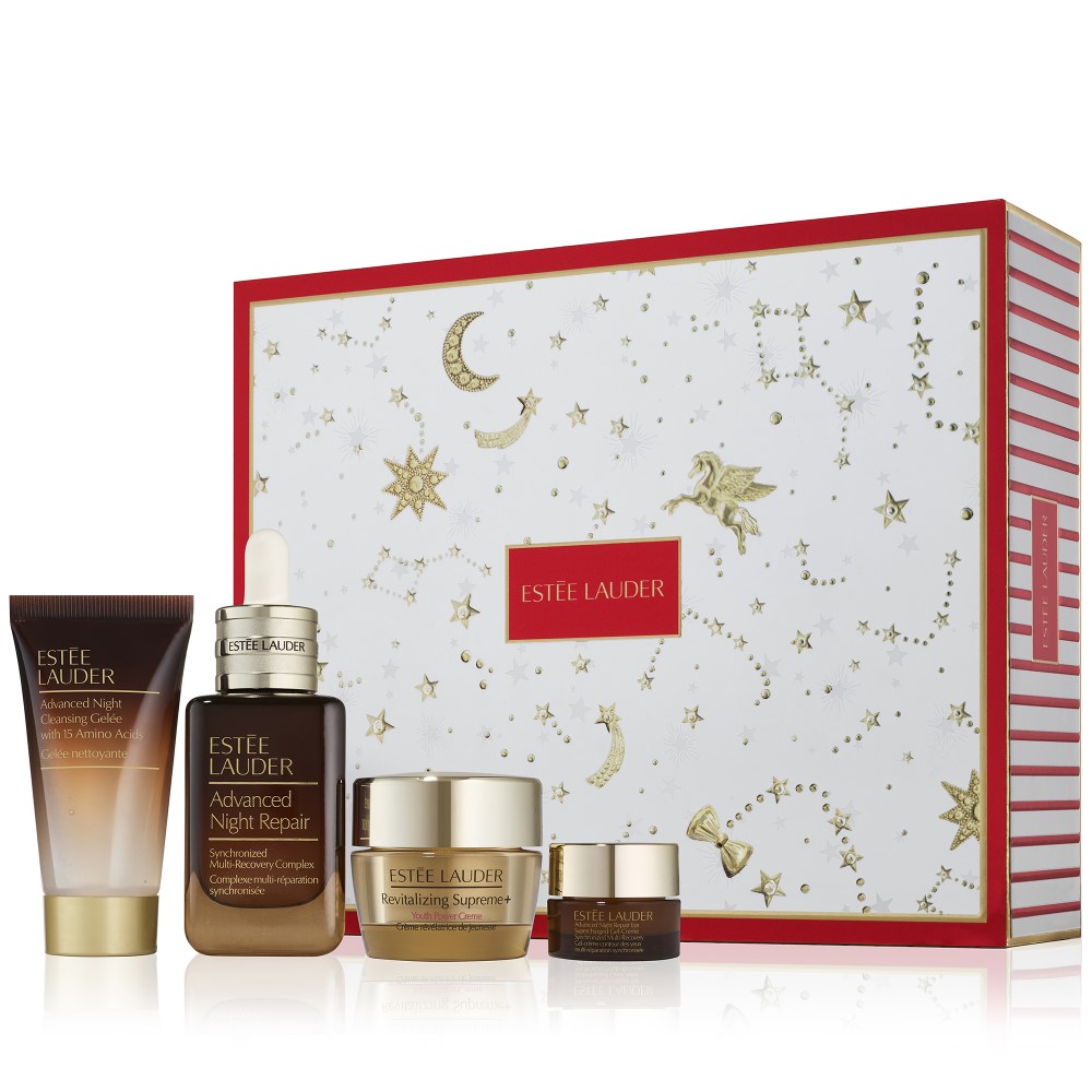 42483331701765253 Advanced Night Repair Holiday zestaw naprawcze serum do twarzy 50ml + rewitalizujący krem nawilżający 15ml + krem pod oczy 5ml + żel do mycia twarzy 30ml - obrazek 1