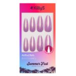 Summer Fest sztuczne paznokcie Long Almond Lavender Mermaid 24szt.
