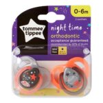 Night Time smoczek uspokajający 0-6m Szary 2szt