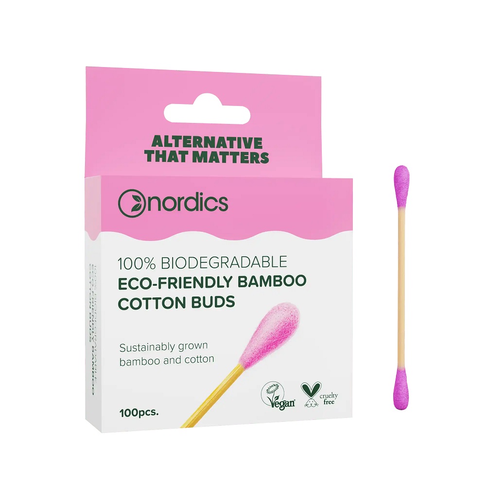 42941101676883954 Bamboo Cotton Buds patyczki bambusowe Pink 100szt. - obrazek 1