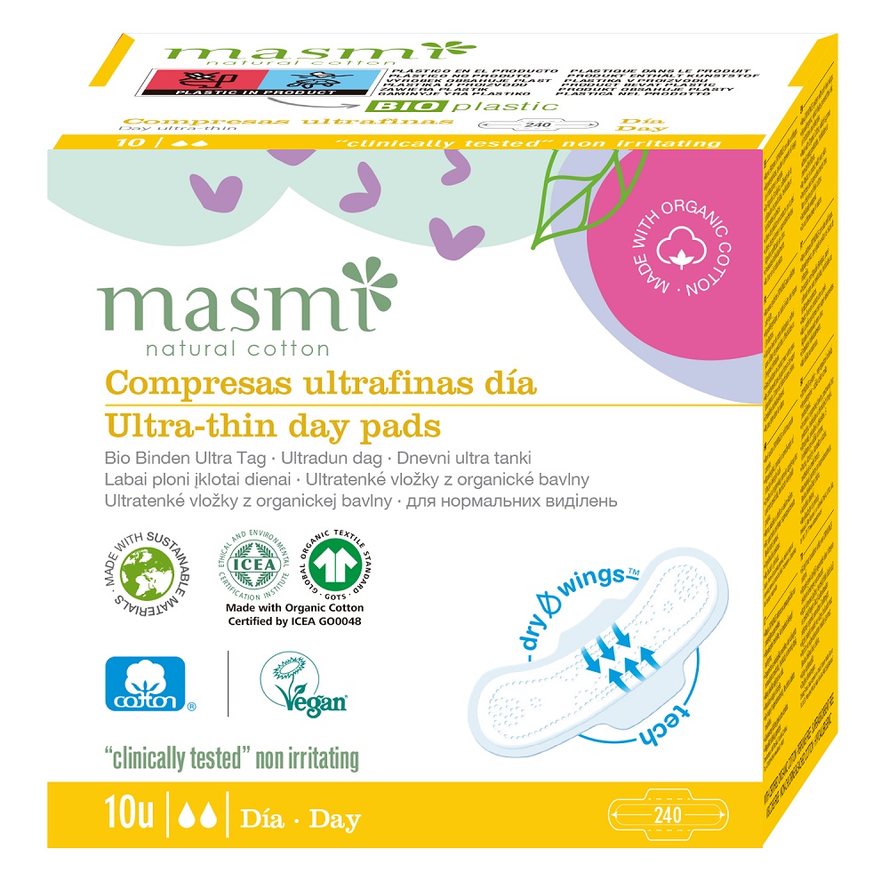 4296571704985377 Ultra-Thin Day Pads ultra cienkie bawełniane podpaski ze skrzydełkami na dzień 10szt - obrazek 1