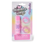 Shimmer Wings zestaw malinowy błyszczyk do ust + pierścionki 2szt