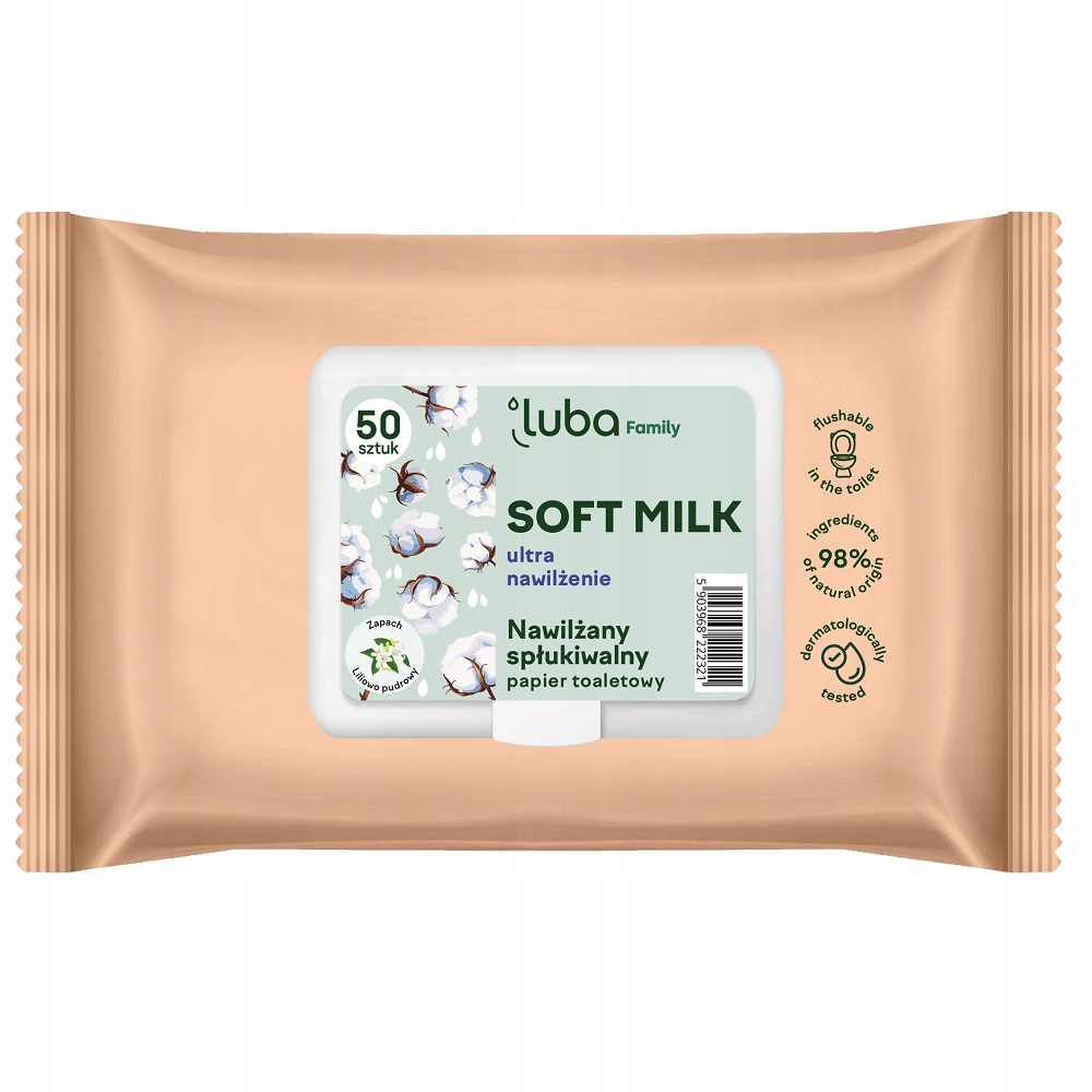 43231071751982737 Family Soft Milk nawilżany papier toaletowy 50szt - obrazek 1