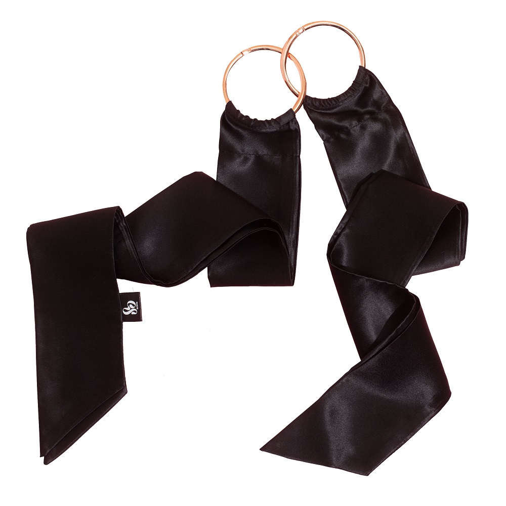 Intimate Lube - 250ml Luxury Silk Restraints jedwabiste wstążki do wiązania Black - obrazek 1
