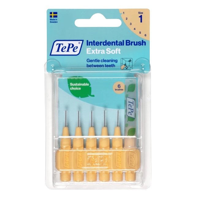43796611698398875 Extra Soft szczoteczki do przestrzeni międzyzębowych 0.45mm Jasnopomarańczowe 6szt - obrazek 1