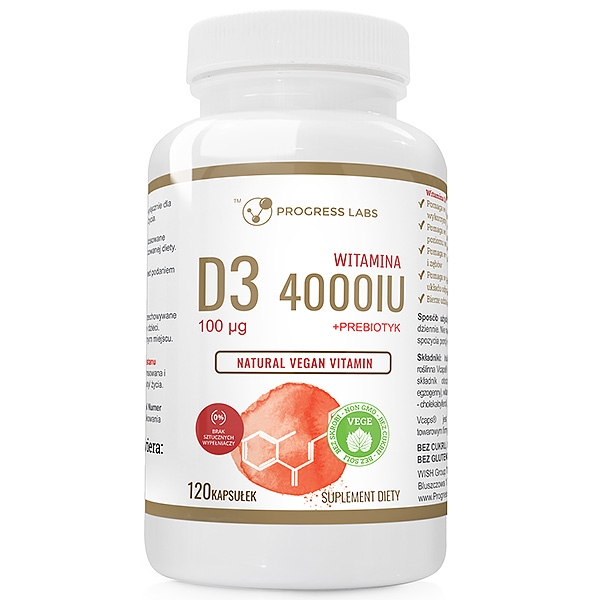 43816141747915913 Witamina D3 4000IU + Prebiotyk suplement diety 120 kapsułek - obrazek 1