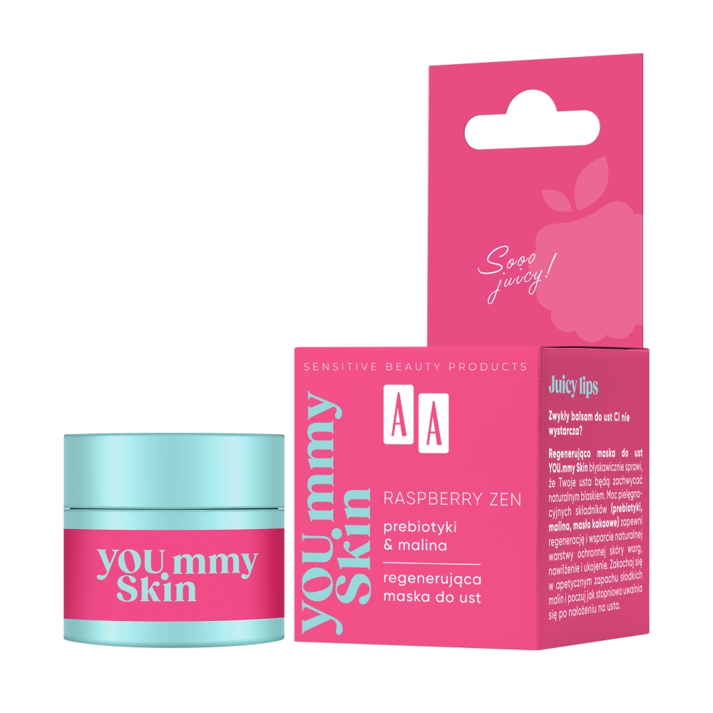 44004391727252043 YOU.mmy Skin Raspberry Zen regenerująca maska do ust 10g - obrazek 1
