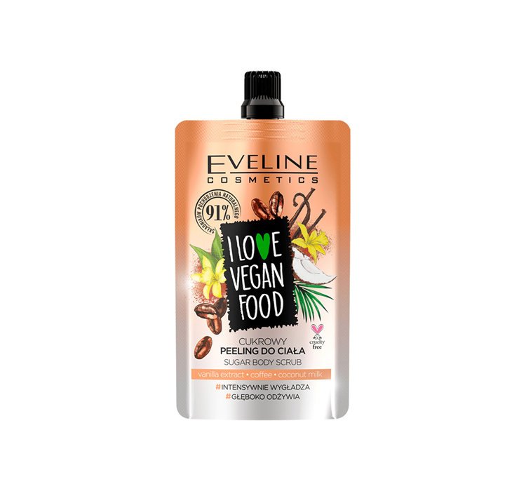 44007581604391583 I Love Vegan Food cukrowy peeling do ciała Vanilla Latte 75ml - obrazek 1