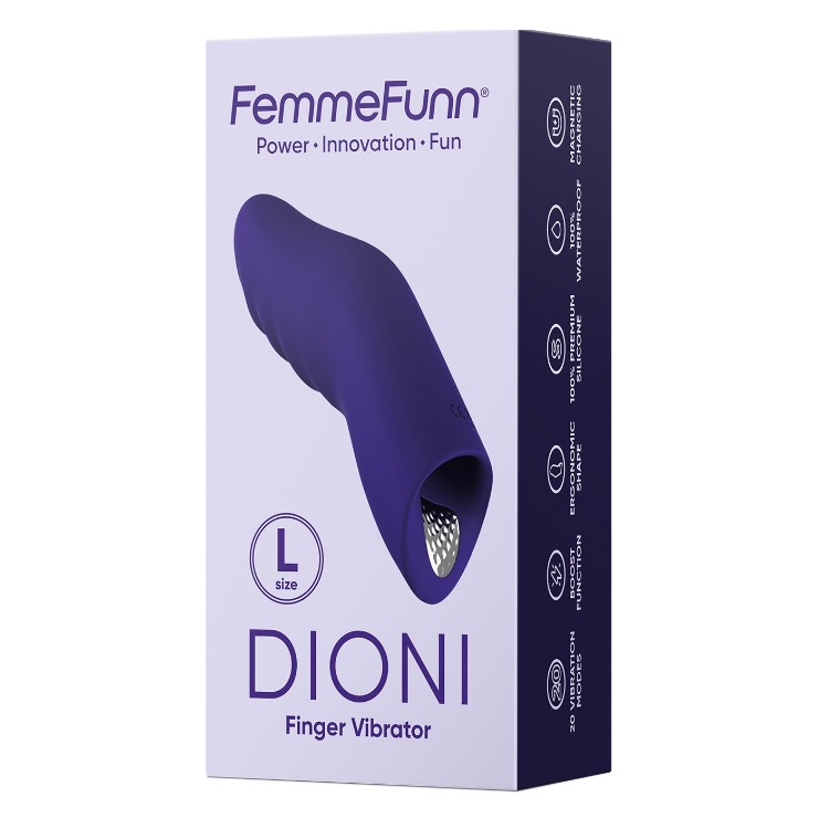 44094961692708436 Dioni Large wibrator na palec Dark Purple - obrazek 1