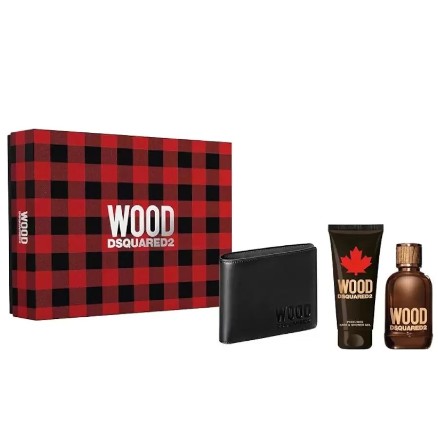 44217411713334861 Wood Pour Homme zestaw woda toaletowa spray 100ml + żel pod prysznic 100ml + portfel - obrazek 1