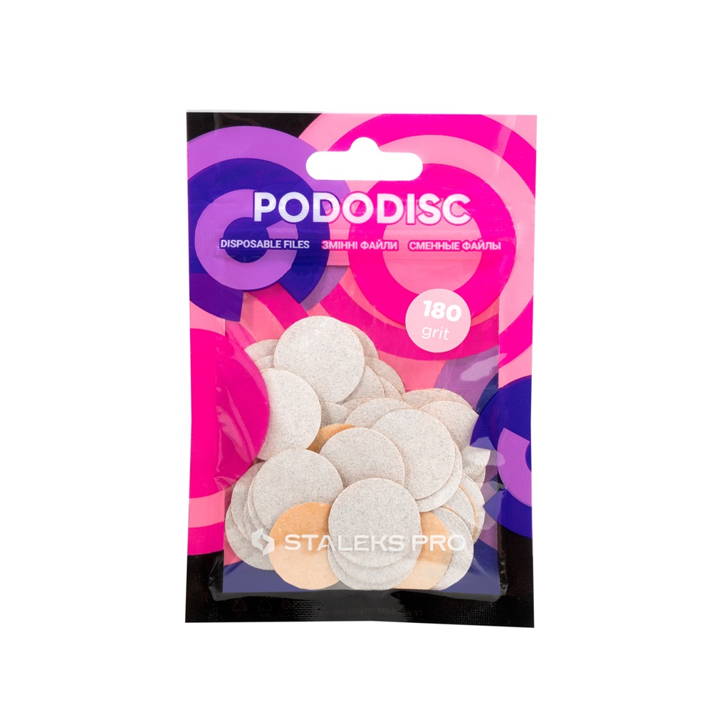 44401621712818840 PodoDisc Pro Expert białe wymienne nakładki M gradacja 180 50szt. - obrazek 1