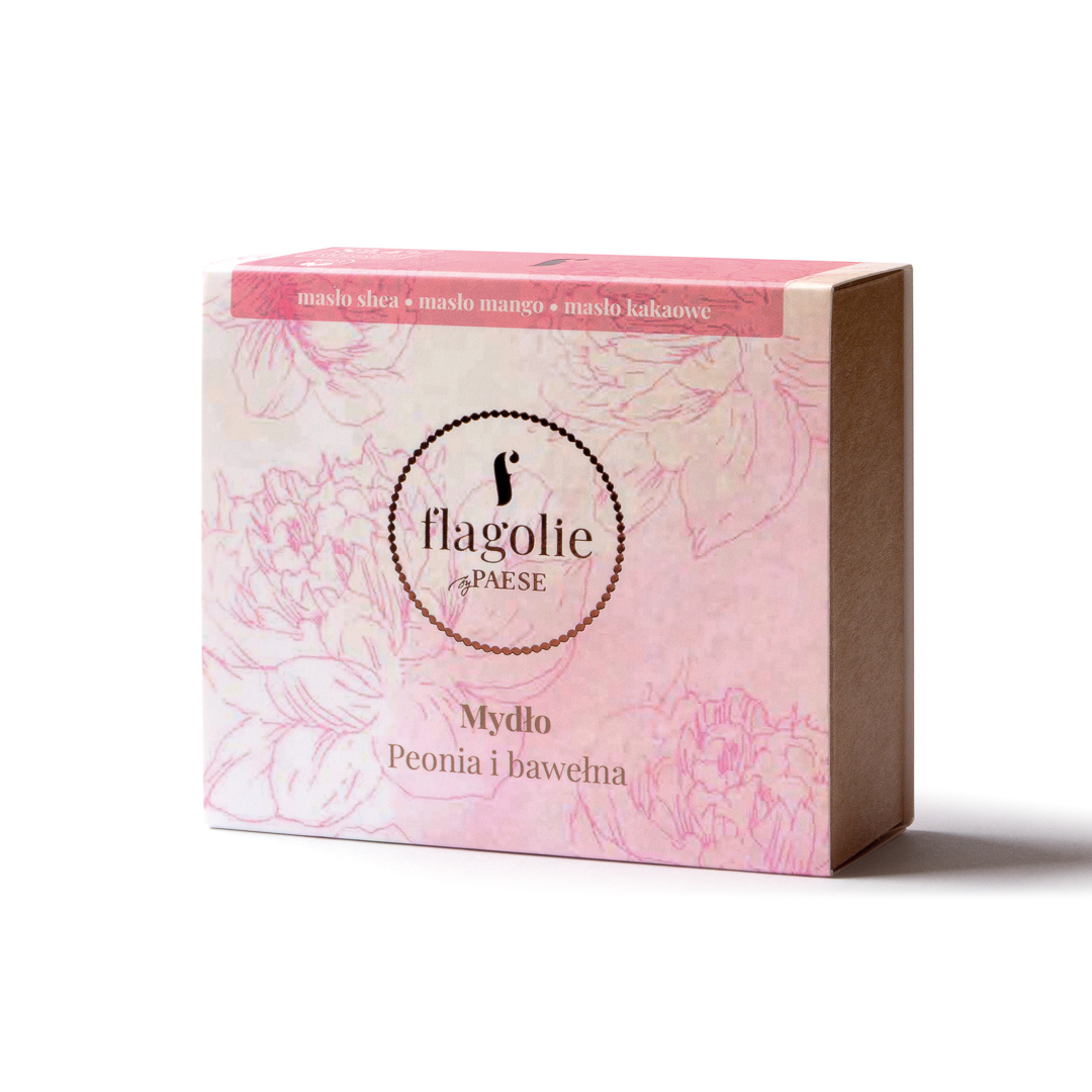 44531381687841146 Mydło wegańskie w kostce Peonia i Bawełna 90g - obrazek 1