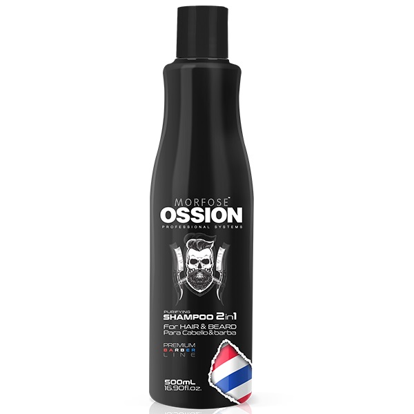 44676741614261739 Ossion Premium Barber Purifying Shampoo 2in1 For Hair and Beard szampon 2w1 do włosów i brody 500ml - obrazek 1