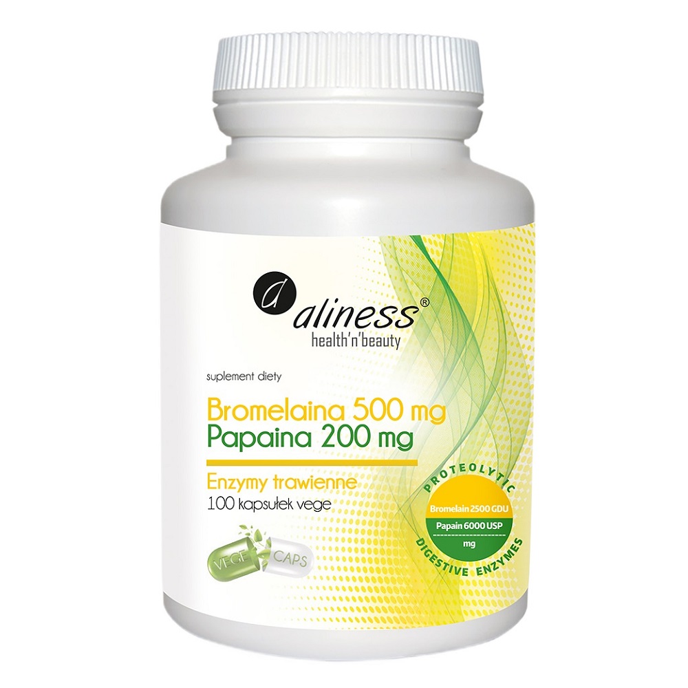 44775801763612839 Bromelaina 500 mg/Papina 200mg suplement diety 100 kapsułek - obrazek 1